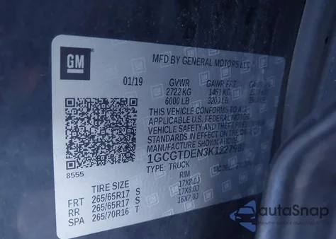 2019 Chevrolet Colorado Z71 from USA, damaged, VIN 1GCGTDEN3K1227987